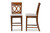 Baxton Studio Violet Modern And Contemporary Grey Fabric Upholstered And Walnut Brown Finished Wood 2-Piece Counter Height Pub Chair Set RH323P-Grey/Walnut-PC By Wholesale Interiors