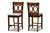 Baxton Studio Lenoir Modern And Contemporary Grey Fabric Upholstered Walnut Brown Finished Wood 2-Piece Counter Height Pub Chair Set RH315P-Grey/Walnut-PC By Wholesale Interiors