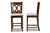 Baxton Studio Lenoir Modern And Contemporary Grey Fabric Upholstered Walnut Brown Finished Wood 2-Piece Counter Height Pub Chair Set RH315P-Grey/Walnut-PC By Wholesale Interiors