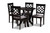 Alisa Grey Upholstered & Wood 5-Pc Dining Set Alisa-Grey/-5Pc Dining Set