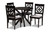 Sadie Grey Upholstered & Wood 5-Pc Dining Set Sadie-Grey/-5Pc Dining Set