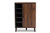 Idina Two-Tone Walnut And Grey Wood 1-Door Shoe Cabinet - SKU144779