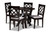 Adina Grey Upholstered & Wood 5-Pc Dining Set Adina-Grey/-5Pc Dining Set