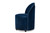 Baxton Studio Bethel Glam And Luxe Navy Blue Velvet Fabric Upholstered Rolling Accent Chair WS-52226-Navy Blue Velvet-CC By Wholesale Interiors
