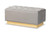 Baxton Studio Powell Glam And Luxe Grey Velvet Fabric Upholstered And Gold Pu Leather Storage Ottoman WS-2019-Grey Velvet/Gold-Otto By Wholesale Interiors