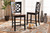 Baxton Studio Nicolette Modern And Contemporary Two Tone Dark Brown And Walnut Brown Finished Wood 2 Piece Counter Stool Set Rh340P Dark Brown Walnut Wood Scoop Seat Pc By Wholesale Interiors