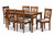 Baxton Studio Caron Modern And Contemporary Grey Fabric Upholstered And Walnut Brown Finished Wood 7-Piece Dining Set RH317C-Grey/Walnut-DC-7PC Dining Set By Wholesale Interiors