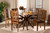 Baxton Studio Mare Modern And Contemporary Transitional Walnut Brown Finished Wood 7 Piece Dining Set Mare Walnut 7Pc Dining Set By Wholesale Interiors