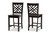 Baxton Studio Caron Modern And Contemporary Transitional Dark Brown Finished Wood 2-Piece Counter Stool Set RH317P-Dark Brown Wood Flat Seat-PC By Wholesale Interiors