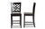 Baxton Studio Caron Modern And Contemporary Transitional Dark Brown Finished Wood 2-Piece Counter Stool Set RH317P-Dark Brown Wood Flat Seat-PC By Wholesale Interiors