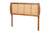 Baxton Studio Harris Mid-Century Modern Ash Walnut Finished Wood And Synthetic Rattan Full Size Headboard MG9734-Ash Walnut Rattan-HB-Full By Wholesale Interiors