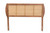 Baxton Studio Harris Mid-Century Modern Ash Walnut Finished Wood And Synthetic Rattan Full Size Headboard MG9734-Ash Walnut Rattan-HB-Full By Wholesale Interiors
