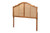 Baxton Studio Iris Vintage Classic And Traditional Ash Walnut Finished Wood And Synthetic Rattan Queen Size Arched Headboard MG9741-Ash Walnut Rattan-HB-Queen By Wholesale Interiors