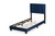 Baxton Studio Caprice Modern And Contemporary Glam Navy Blue Velvet Fabric Upholstered Twin Size Panel Bed CF9210B-Navy Blue Velvet-Twin By Wholesale Interiors