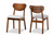 Baxton Studio Damara Mid-Century Modern Grey Fabric Upholstered And Walnut Brown Finished Wood 2-Piece Dining Chair Set RH367C-Grey/Walnut Flat Seat-DC-2PK By Wholesale Interiors