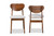 Baxton Studio Damara Mid-Century Modern Grey Fabric Upholstered And Walnut Brown Finished Wood 2-Piece Dining Chair Set RH367C-Grey/Walnut Flat Seat-DC-2PK By Wholesale Interiors