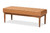 Baxton Studio Daymond Mid-Century Modern Tan Faux Leather Upholstered And Walnut Brown Finished Wood Dining Bench BBT8051.12-Tan/Walnut-Bench By Wholesale Interiors