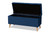 Baxton Studio Hanley Modern And Contemporary Navy Blue Velvet Fabric Upholstered And Walnut Brown Finished Wood Storage Ottoman HY2A19B046S-Navy Blue Velvet-Otto By Wholesale Interiors