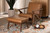 Baxton Studio Bianca Mid Century Modern Walnut Brown Finished Wood And Tan Faux Leather Effect 2 Piece Lounge Chair And Ottoman Set Bianca Tan Walnut Brown 2Pc Set By Wholesale Interiors