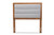 Dexte Grey Upholstered And Walnut Wood Twin Size Headboard - SKU145512