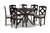 Baxton Studio Carlin Modern Transitional Grey Fabric Upholstered And Dark Brown Finished Wood 7-Piece Dining Set Carlin-Grey/Dark Brown-7PC Dining Set By Wholesale Interiors