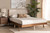 Baxton Studio Senna Mid Century Modern Beige Fabric Upholstered And Walnut Brown Finished Wood Queen Size Platform Bed Mg0008S Beige Walnut Queen By Wholesale Interiors