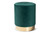 Baxton Studio Chaela Contemporary Glam And Luxe Green Velvet Fabric Upholstered And Gold Finished Metal Ottoman FZD020219-Green Velvet-Ottoman By Wholesale Interiors