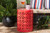 Baxton Jamila Red Finished Metal Outdoor Side Table - SKU145795