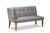 Stewart Walnut Wood 2-Pc Dining Nook Banquette Set - SKU145894