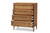Baxton Studio Ramiel Mid-Century Modern Ash Walnut Finished Wood And Rattan 4-Drawer Chest MG9005-Ash Walnut/Rattan-4DW-Chest By Wholesale Interiors