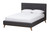 Baxton Studio Valencia Mid-Century Modern Dark Grey Fabric Upholstered Queen Size 2-Piece Bedroom Set BBT6662-Dark Grey-Queen-2PC Set By Wholesale Interiors