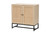 Baxton Studio Caterina Mid-Century Modern Transitional Natural Brown Finished Wood And Natural Rattan 2-Door Storage Cabinet WES-004-Natural/Black-Cabinet By Wholesale Interiors