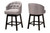 Baxton Studio Theron Mid-Century Transitional Grey Fabric And Espresso Brown Finished Wood 2-Piece Swivel Counter Stool Set BBT5210C-Grey/Dark Brown-CS By Wholesale Interiors