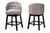 Baxton Studio Theron Mid-Century Transitional Grey Fabric And Espresso Brown Finished Wood 2-Piece Swivel Counter Stool Set BBT5210C-Grey/Dark Brown-CS By Wholesale Interiors