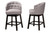 Baxton Studio Theron Mid-Century Transitional Grey Fabric And Espresso Brown Finished Wood 2-Piece Swivel Counter Stool Set BBT5210C-Grey/Dark Brown-CS By Wholesale Interiors