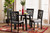Baxton Studio Aiden Modern Grey Fabric And Dark Brown Finished Wood 5 Piece Dining Set Aiden Grey Dark Brown 5Pc Dining Set By Wholesale Interiors