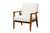 Baxton Studio Stratton Mid-Century Modern Cream Boucle Fabric And Walnut Brown Finished Wood 3-Piece Living Room Set BBT8013.16-Maya-Cream/Walnut-3PC Set By Wholesale Interiors