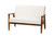 Baxton Studio Stratton Mid-Century Modern Cream Boucle Fabric And Walnut Brown Finished Wood 3-Piece Living Room Set BBT8013.16-Maya-Cream/Walnut-3PC Set By Wholesale Interiors