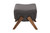 Hanson Dark Grey Fabric And Walnut Brown Finished Wood Ottoman - SKU146152