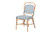 Bali & Pari Blue & White Weaving Natural Rattan Bistro Chair - SKU146250