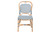 Bali & Pari Blue & White Weaving Natural Rattan Bistro Chair - SKU146250