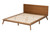 Baxton Studio Wheatley Mid-Century Modern Walnut Brown Finished Wood King Size Platform Bed SW8519-Walnut-M17-King By Wholesale Interiors
