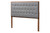 Baxton Studio Harumi Classic And Traditional Grey Fabric And Walnut Brown Finished Wood King Size Headboard MG9765-Dark Grey/Walnut-HB-King By Wholesale Interiors