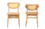 Nenet Oak Brown Finished Wood And Rattan 2-Pc Dining Chair Set - SKU146512