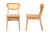 Nenet Oak Brown Finished Wood And Rattan 2-Pc Dining Chair Set - SKU146512