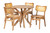 Camilo Oak Brown Finished Wood And Rattan 5-Pc Dining Set - SKU146574