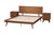 Baxton Studio Melora Mid-Century Modern Walnut Brown Finished Wood And Rattan Queen Size 3-Piece Bedroom Set MG0004-Ash Walnut-Queen 3PC Bedroom Set By Wholesale Interiors