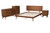 Baxton Studio Melora Mid-Century Modern Walnut Brown Finished Wood And Rattan Queen Size 4-Piece Bedroom Set MG0004-Ash Walnut-Queen 4PC Bedroom Set By Wholesale Interiors