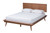 Baxton Studio Melora Mid-Century Modern Walnut Brown Finished Wood And Rattan Queen Size 4-Piece Bedroom Set MG0004-Ash Walnut-Queen 4PC Bedroom Set By Wholesale Interiors