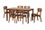 Jeriah Walnut Finished Wood And Woven Rattan 7-Pc Dining Set - SKU146612